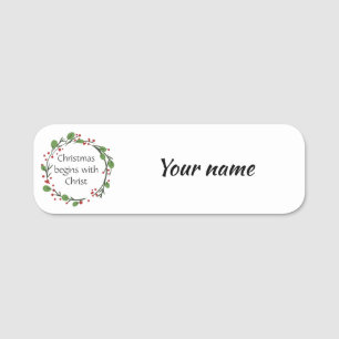 Porte-nom Écriture chrétienne de Noël