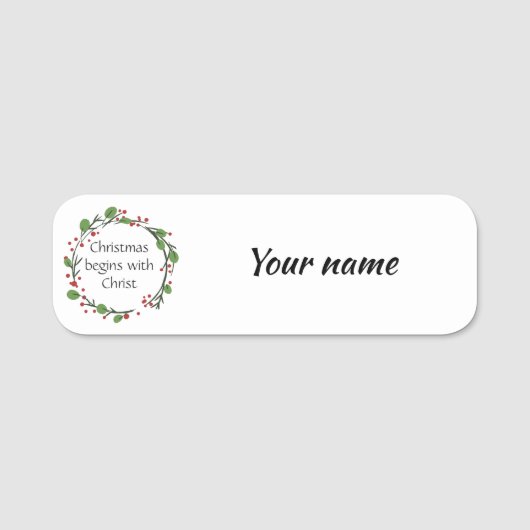 Porte-nom Écriture chrétienne de Noël (Devant)