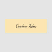 Porte-nom Écriture Manuelle Classique Simple Beige (Devant)