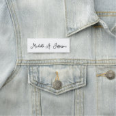 Porte-nom Écriture manuscrite classique Blanc tendance créat (En situation)