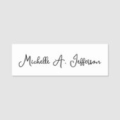 Porte-nom Écriture manuscrite classique Blanc tendance créat (Devant)