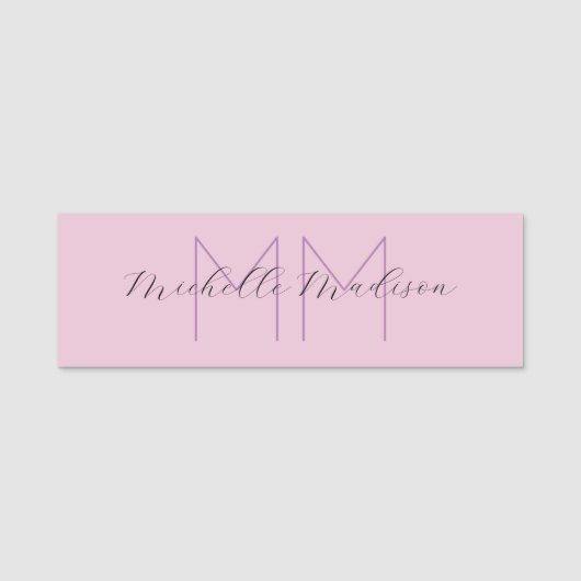 Porte-nom Écriture manuscrite moderne monographie Nom Initia (Devant)