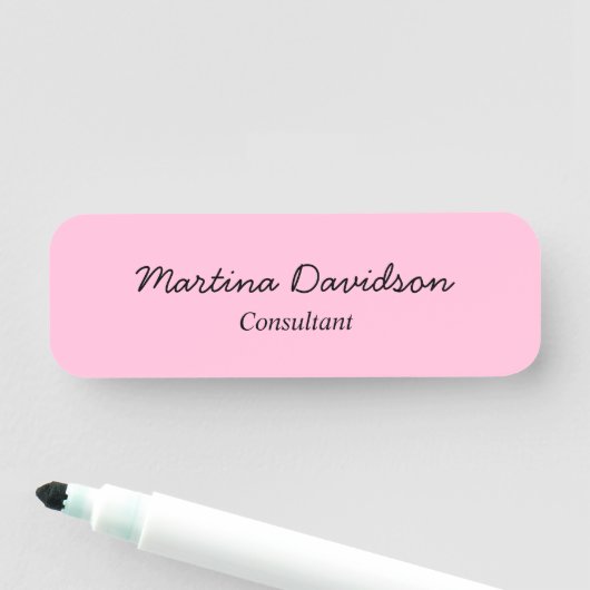 Porte-nom Écriture manuscrite originale unique rose (En situation)