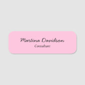 Porte-nom Écriture manuscrite originale unique rose (Devant)