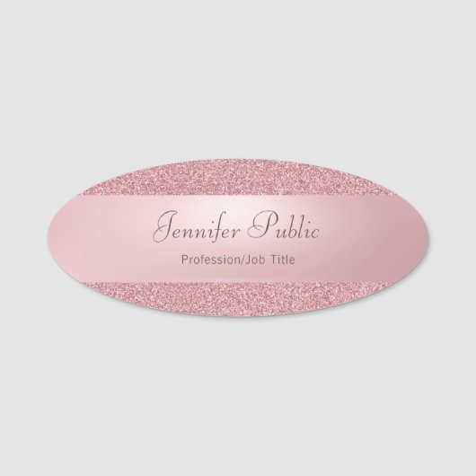 Porte-nom Écriture manuscrite Script Rose Gold Parties scint (Devant)