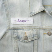 Porte-nom Écriture manuscrite violette faux marbre (En situation)
