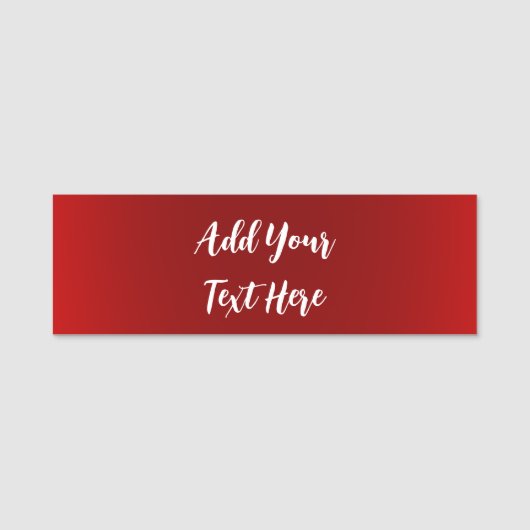 Porte-nom Écriture professionnelle ajouter du texte rouge mo (Devant)