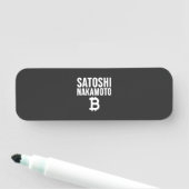 Porte-nom Édition Blanche Satoshi Nakamoto (En situation)