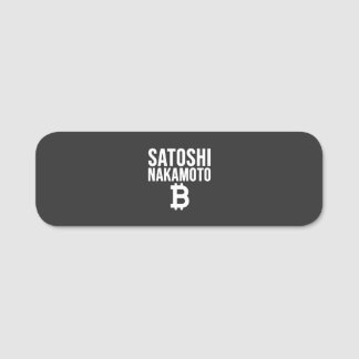 Porte-nom Édition Blanche Satoshi Nakamoto
