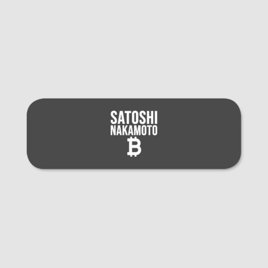 Porte-nom Édition Blanche Satoshi Nakamoto (Devant)