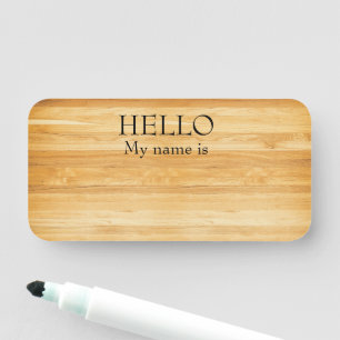 Porte-nom Effacement sec Réutilisable Hello Wood Rustique Pl