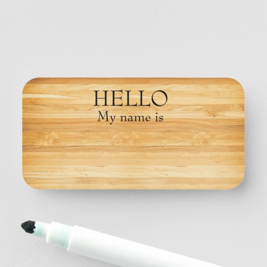 Porte-nom Effacement sec Réutilisable Hello Wood Rustique Pl (En situation)