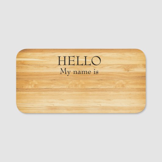 Porte-nom Effacement sec Réutilisable Hello Wood Rustique Pl (Devant)
