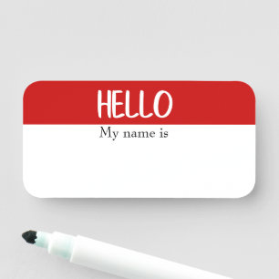 Porte-nom Effacer sec Bonjour Personnalisable Réutilisable M
