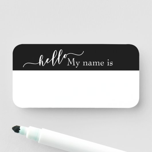 Porte-nom Effacer sec Hello Personnalisable Réutilisable man (En situation)