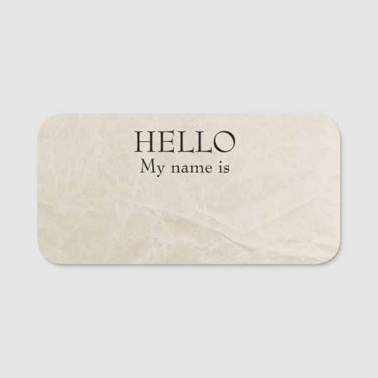 Porte-nom Effacer sec Réutilisable Bonjour Vieux Papier Vint (Devant)