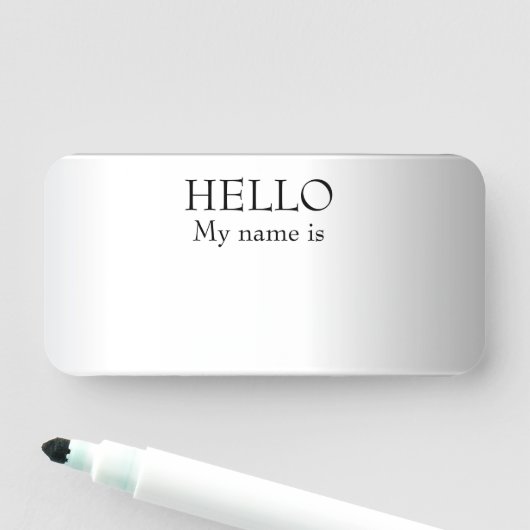 Porte-nom Effacer sec Réutilisable Hello Silver (En situation)