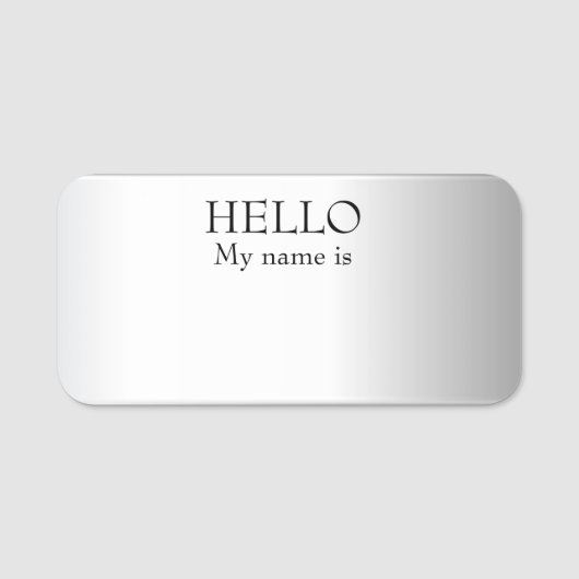 Porte-nom Effacer sec Réutilisable Hello Silver (Devant)