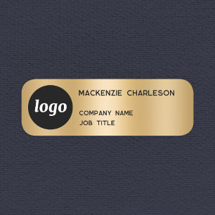 Porte-nom Effet Or Logo Minimaliste Simple