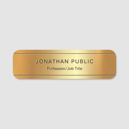 Porte-nom Effet professionnel Elegant Modèle Gold Emboss (Devant)