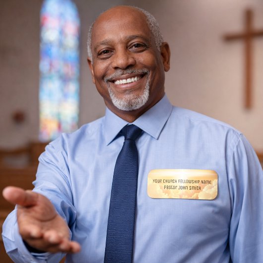 Porte-nom Église chrétienne nuageuse céleste 