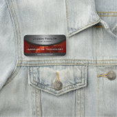 Porte-nom Élégance métallique rouge (En situation)