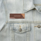 Porte-nom Elegant Abstract Rust Brown Orange Leafy Foliage (En situation)