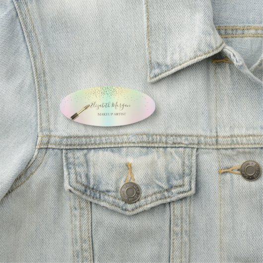 Porte-nom Élégant bâton à lèvres, Confetti, Holographique (En situation)