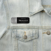 Porte-nom Elégant Black & Luxury Silver : Société moderne LO (En situation)