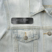 Porte-nom Élégant Black Metallic Professionnel (En situation)