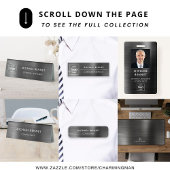 Porte-nom Élégant Black Metallic Professionnel