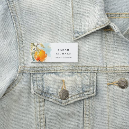 Porte-nom Elégant Boho moderne Abstrait Sketchy Orange Garde (En situation)