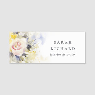 Porte-nom Élégant Boho Vinatge coloré Rose Floral moderne