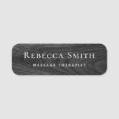 Porte-nom Elégant bois noir nom et titre (Devant)