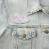 Porte-nom Elégant Bokeh simple Parties scintillant argent ro (En situation)