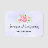 Porte-nom Elégant Bouquet de fleurs rose (Devant)