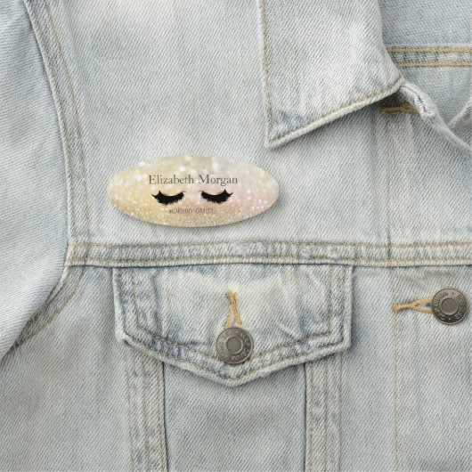 Porte-nom Élégant Chic Bokeh Faux Lashe (En situation)