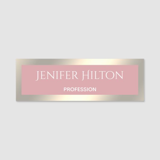 Porte-nom Élégant chic moderne brillant (Devant)