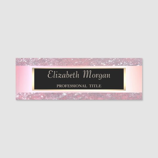 Porte-nom Élégant Chic Moderne, Cadre, Rayon, Parties scinti (Devant)