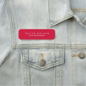 Porte-nom Élégant Classy Plain Unique Special Crimson Rouge (En situation)