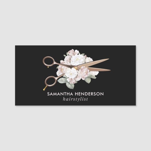 Porte-nom Élégant coiffeur de fleurs Vintages (Devant)