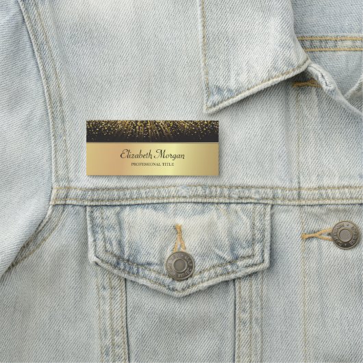 Porte-nom Élégant Confetti Or Design (En situation)