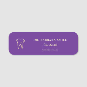 Porte-nom Élégant Dentiste Royal Purple dents dentaire Cosmé