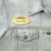 Porte-nom Élégant écriture manuscrite dorée (En situation)