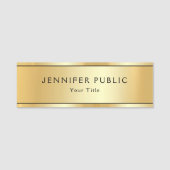 Porte-nom Elégant Faux Gold Moderne tendance Modèle personna (Devant)