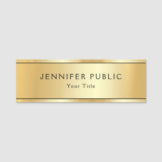 Porte-nom Elégant Faux Gold Moderne tendance Modèle personna (Devant)