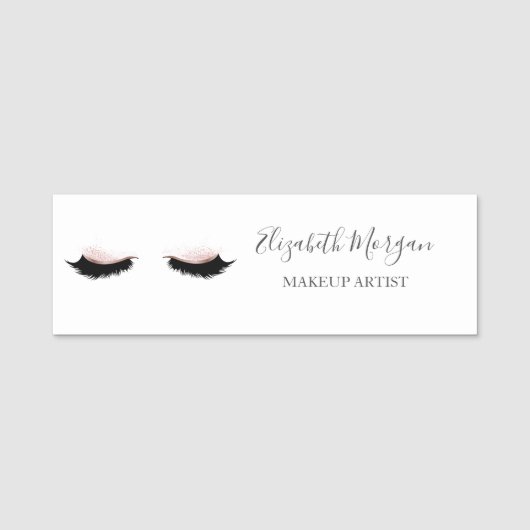 Porte-nom Elégant Faux Lashes, Maquilleur (Devant)