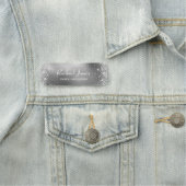 Porte-nom Élégant Glittery Silver Foil Nom balise (En situation)