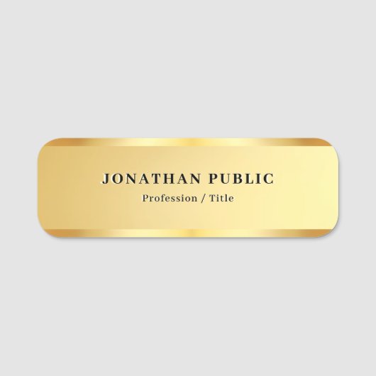 Porte-nom Elegant Gold Business Modern Simple Template (Devant)
