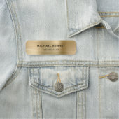 Porte-nom Élégant Gold Grey Metallic Professionnel (En situation)